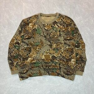 80s Realtree camo crewneck sweatshirt with brown and green design